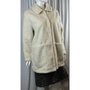 DIVIDED H&M FAUX SHEARLING JACKET, Cream, Sz: L, 62-37